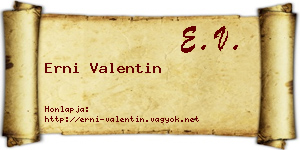 Erni Valentin névjegykártya